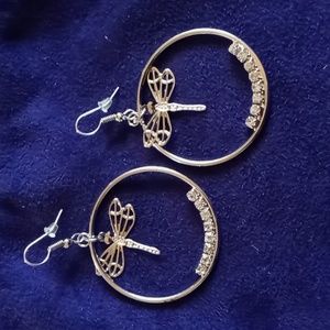 Dragonfly Earrings with rhinestones